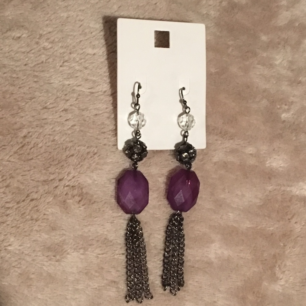 Purple Tassel Earrings